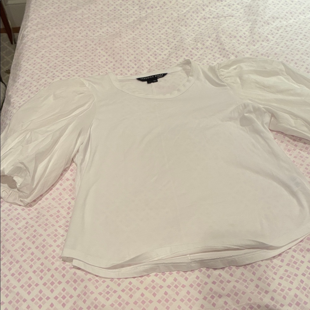 Veronica Beard White Short Sleeve Top
